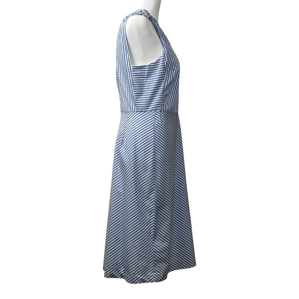 Banana Republic Blue and White striped cotton dress with one-shoulder knot detai - Picture 3 of 5